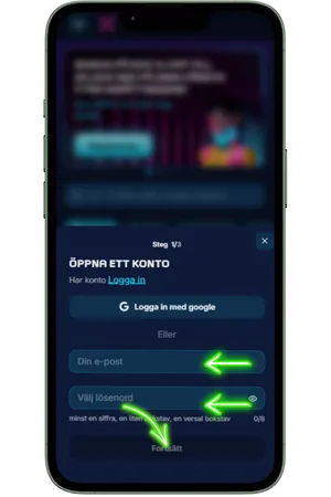 Ange din e-postadress och ditt lösenord