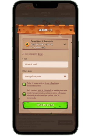 Registo e depósito Gates of Olympus casino