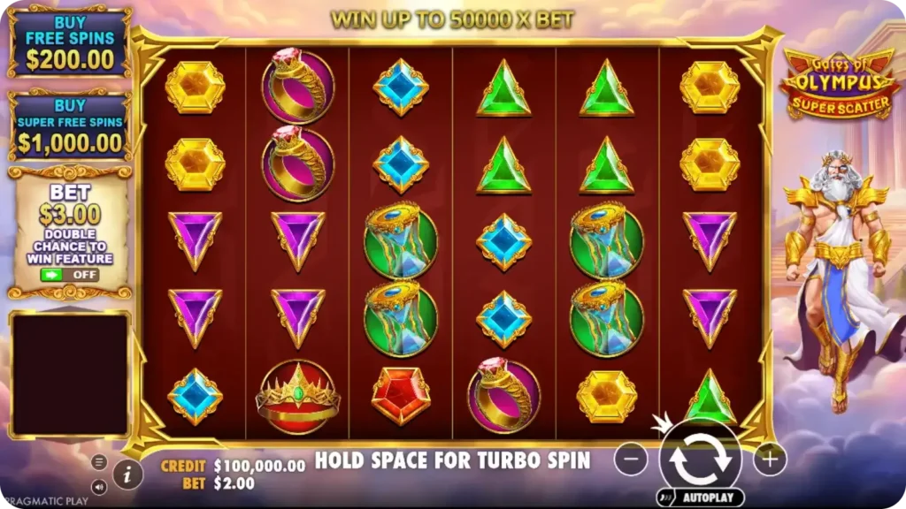 Gates of Olympus Super Scatter slot gameplay
